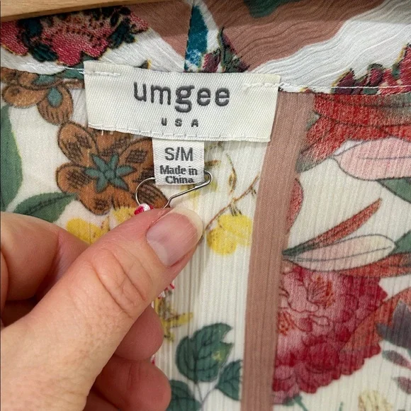 NWT UMGEE Boho Chic Floral Patchwork Pattern Kimono Size Small/Medium - Picture 5 of 14